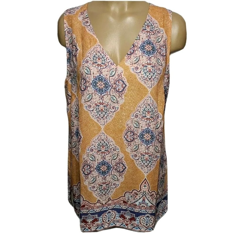 Rachel Zoe Women Orange Sleeveless Blouse Sz L  W5